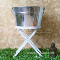 galvanized tub large ice bucket with stand metal ice bucket